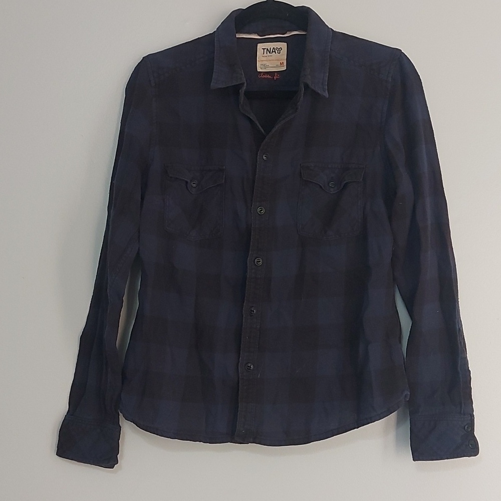 Tna medium classic fit plaid button up